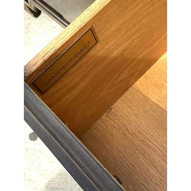 Vintage William Doezema for Mastercraft Burl Wood Medallion Credenza For Sale - Image 9 of 12