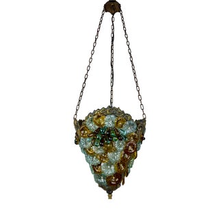 Antique Murano Glass Pendant Lamp, Italy, 1910s For Sale