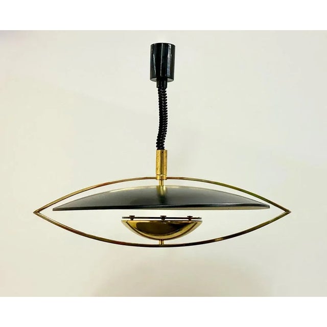 Black Brass Pendant Lamp from Hillebrand, 1970s For Sale - Image 8 of 8