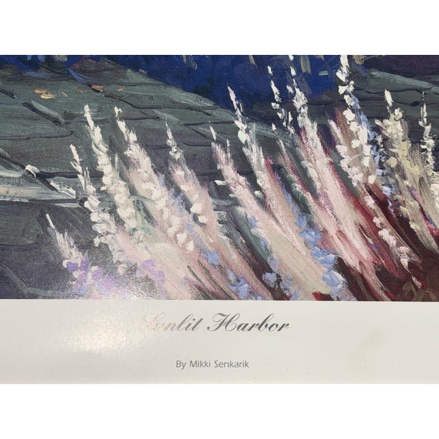 Art Print Mediterranean Sunlit Harbor Mikki Senkarik 26 1/2" X 32" 1996 Ab5099 Open Ed For Sale - Image 4 of 10