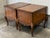 Generously proportioned end tables by Thomasville. Features elegant cabriole legs , banded top, scallop carved bottom...