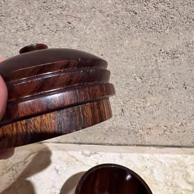 Mid-Century Modern Mid-Century ModernPetite Rosewood Jar Lidded Vessel Box For Sale - Image 3 of 9