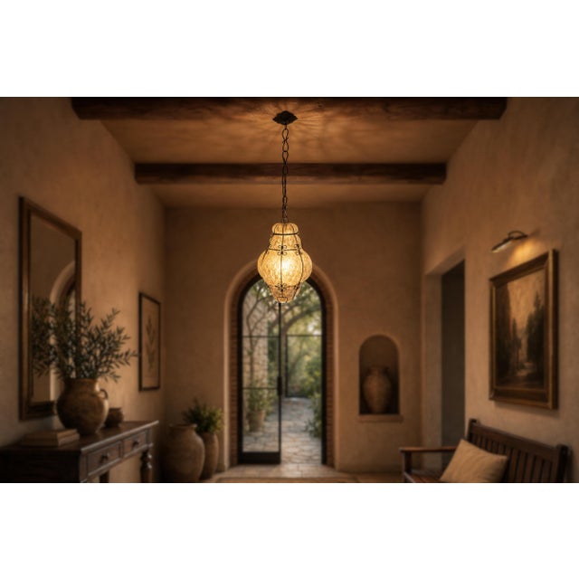 A stunning pendant lamp (lantern) with an authentic vintage style, perfect for adding a touch of rustic, handcrafted...
