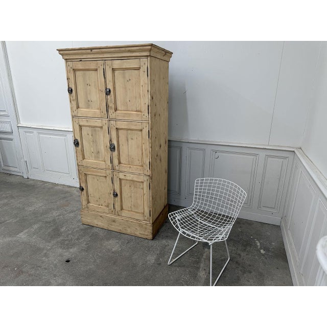Wood Changing Room with Six Wooden Lockers, 1900 For Sale - Image 7 of 11