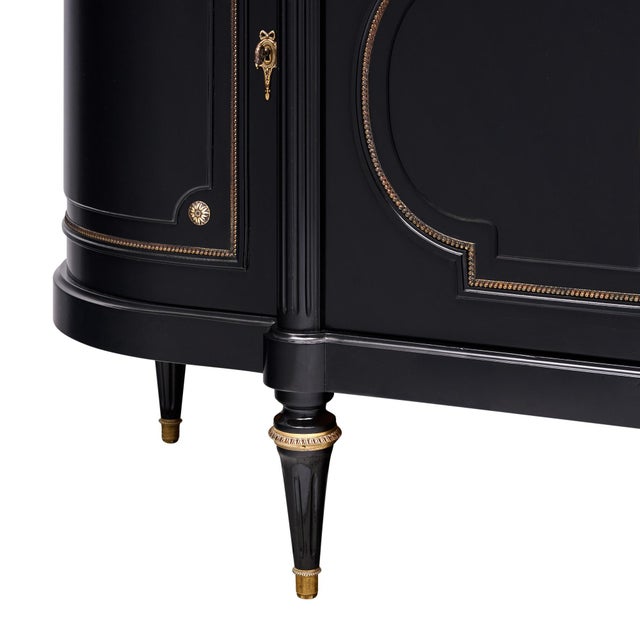 Early 20th Century French Louis XVI Mahogany Enfilade Buffet With Carrara Marble For Sale - Image 4 of 9