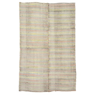 1960s Vintage Striped Kilim Rug- 6′4″ × 10′ For Sale