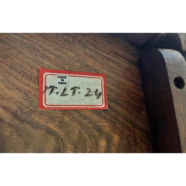 Vintage Anglo-Indian Brass Inlaid Pedestal Table For Sale - Image 9 of 11