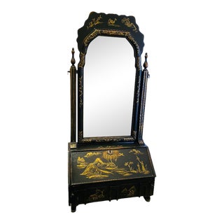 Chinoiserie Dressing Mirror With Slant Front Secretary For Sale