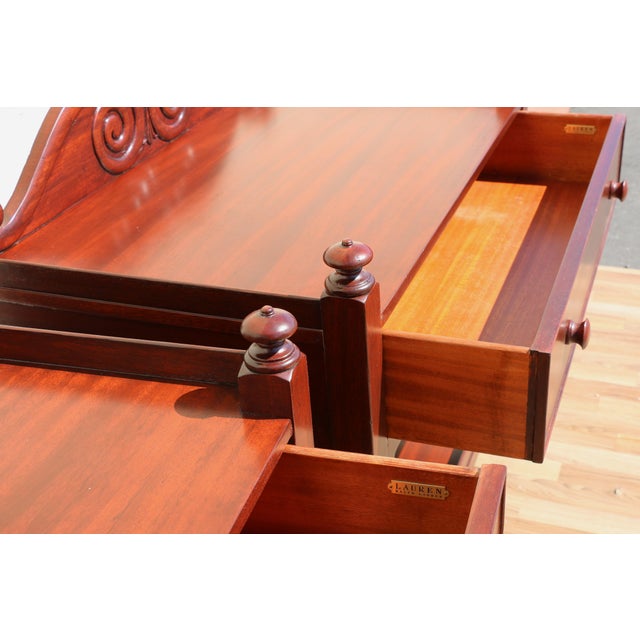 Pair of Ralph Lauren Mahogany British Colonial Two-Tier Nightstands / Side Tables For Sale - Image 16 of 18