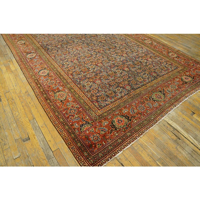 1850s Blue Navy Herati Tribal Antique n.w. Persian Rug 7'8" X 22'10" Handknotted Wool Carpet For Sale In New York - Image 6 of 6