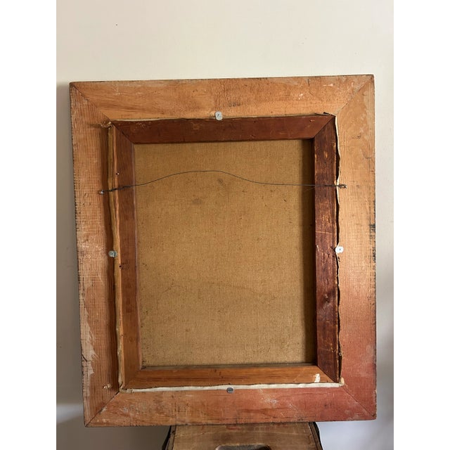 Blue 1940 Framed Portrait of a Young Girl in Blue Dress Signed ‘Rachel Bulley Trump’ For Sale - Image 8 of 8