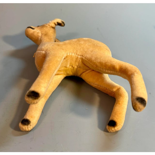 Mid 20th Century Mid 20th Century Steiff Wool Fawn Plush Toy Deer, Made in Germany For Sale - Image 5 of 9