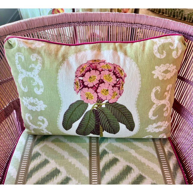 Pair of Pink Wicker Chairs Palm Beach Style For Sale - Image 12 of 14