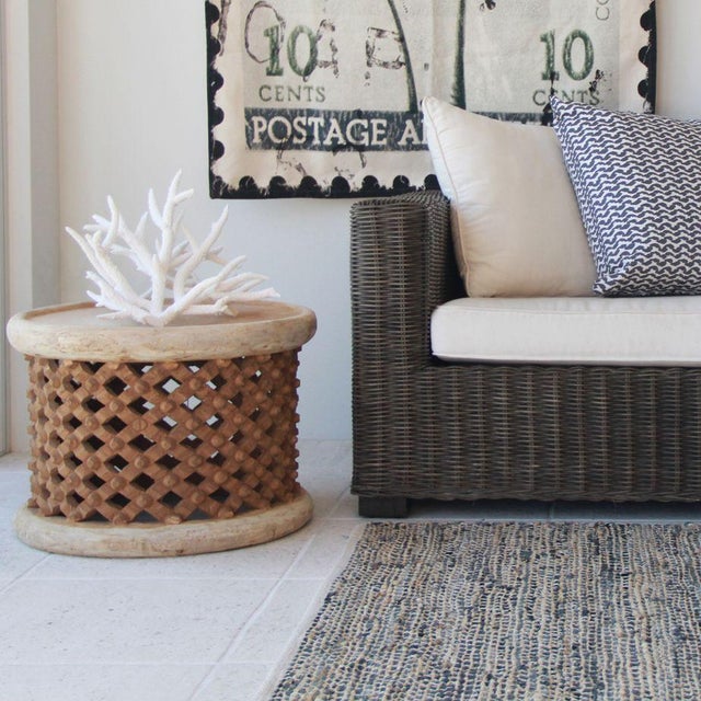 African Handcrafted Bamileke Style Brown Coffee Tables – Set of 2 For Sale - Image 3 of 6