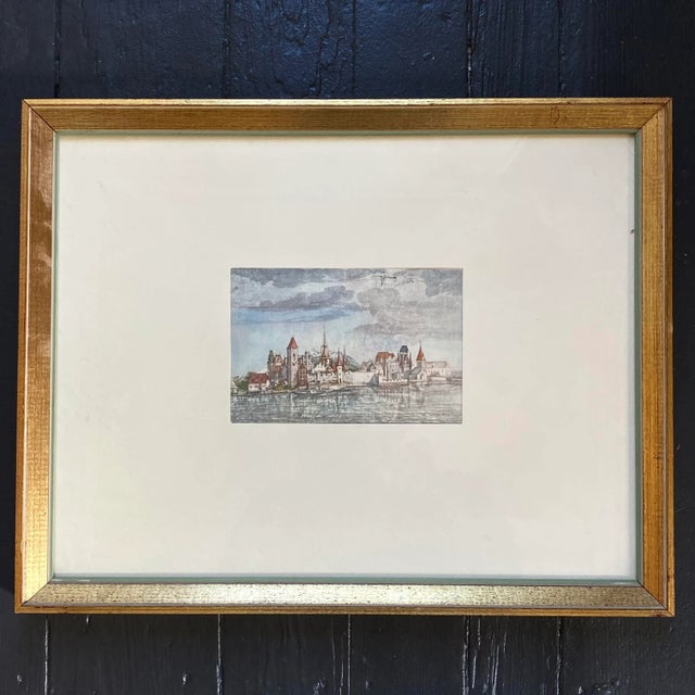 1950s Albrecht Dürer View of Salzburg Print, Framed For Sale - Image 5 of 5