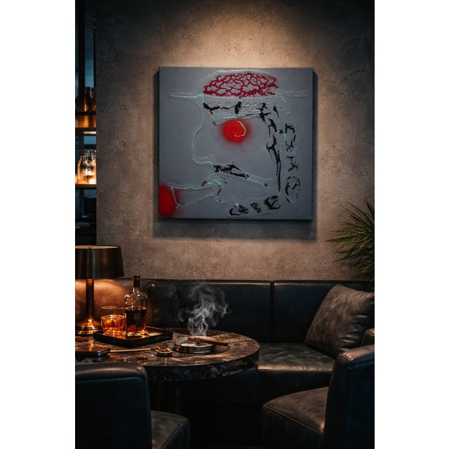 Early 21st Century ArpVerdeacqua, Cigar Man in Colours, Acrylic For Sale - Image 5 of 6