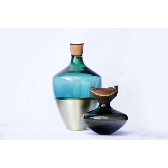 Large Green Blue India Vase II by Pia Wüstenberg For Sale - Image 4 of 9