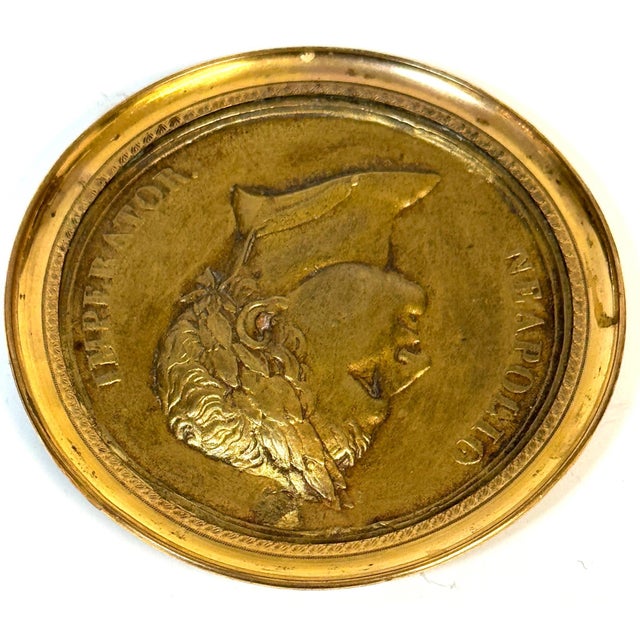 Napoleonic Gilt-Bronze Portrait Medallion Napoleon, by Carlier Fecit, 1804-1806 For Sale - Image 16 of 18