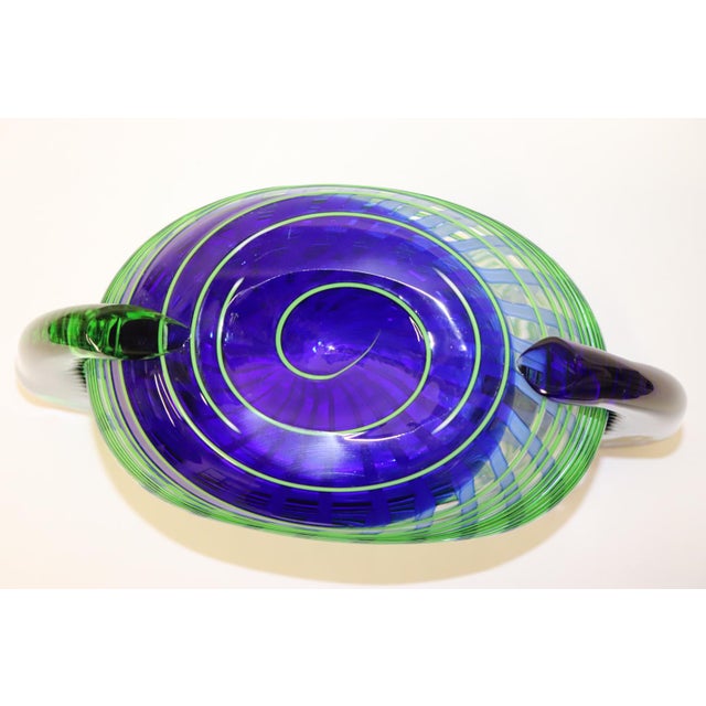 Mid-Century Modern Green and Blue Murano Glass Vase For Sale - Image 9 of 13
