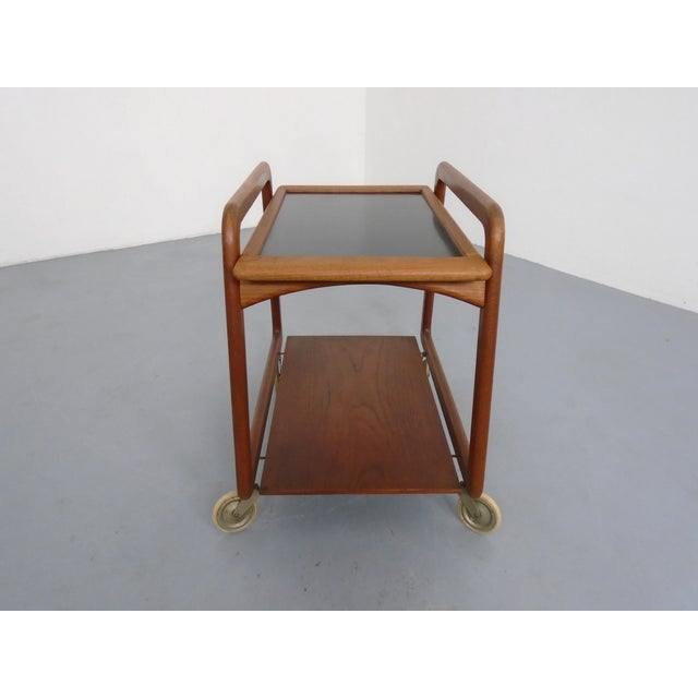 Danish Teak Bar Cart with Removable Tray from Silva, Denmark, 1960s For Sale - Image 6 of 15