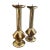 Modernist Mid Century Sculptural Solid Brass Candle Pricks- A Pair For Sale