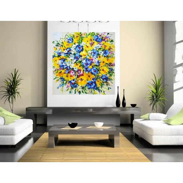 Textile Flowers. Summer.Modern Original Hand Painting. Arts Bound For Sale - Image 7 of 11