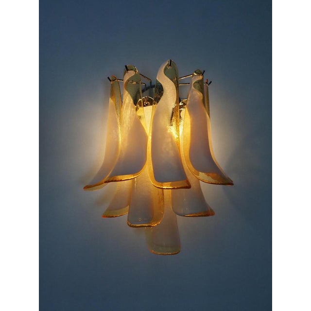 White Italian Murano Sconces, 1990s, Set of 2 For Sale - Image 8 of 13