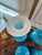 Modern Turquoise Danish Vases -Set of 4 For Sale - Image 3 of 8