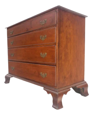 Antique Solid Cherry Solid Dovetail Drawer Solid Back Board 19th Century Dresser