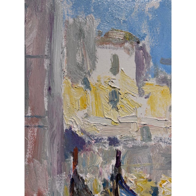 Paint Georgij Moroz, Two Gondolas, Venice, Oil on Canvas, 1999 For Sale - Image 7 of 8
