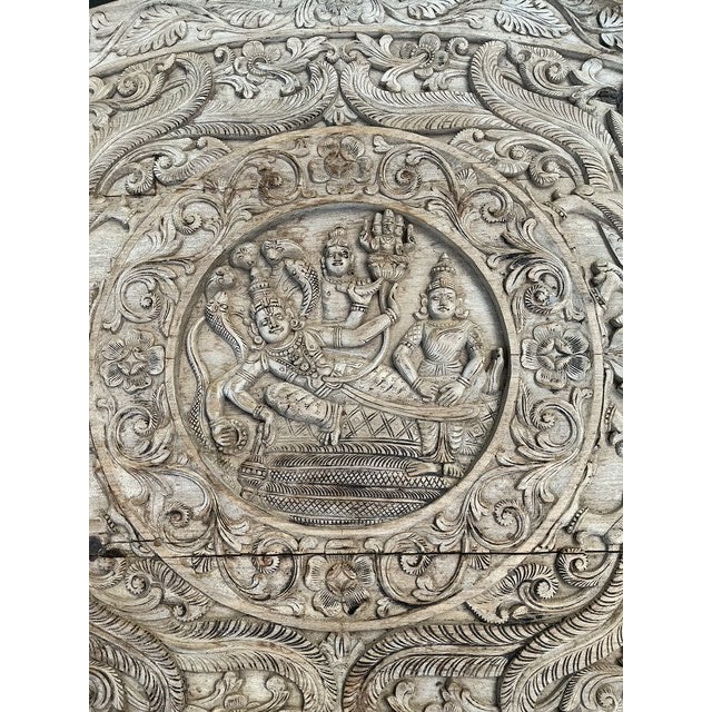 Wood Vintage Hand Carved Elephant Side Table For Sale - Image 7 of 13