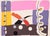 Colorful and bright limited edition abstract silkscreen print with fun colors and bold geometric shapes arranged in a...
