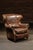 English Vintage Wingback Leather Chair With Pillow, Ottoman by Walter E. Smithe For Sale - Image 3 of 18