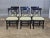 Store Item: Set of 6 Pottery Barn Black X Back Dining Chairs with Green Striped Padded Seats Description: Set includes 8...