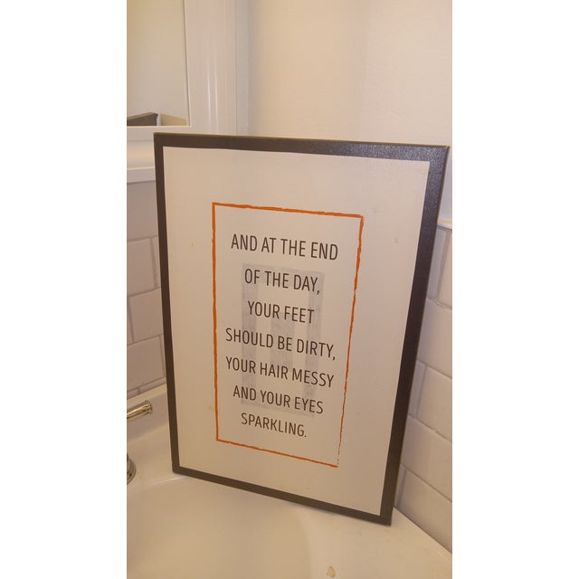 Reversible Mixed-Media Text Print & Hand-Drawn Geometric Canvas Wall Art - 12" X 18" For Sale - Image 11 of 12