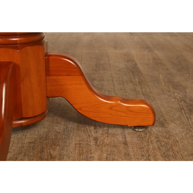 Amish Made Cherry Dining Table With Four Leaves For Sale - Image 17 of 18