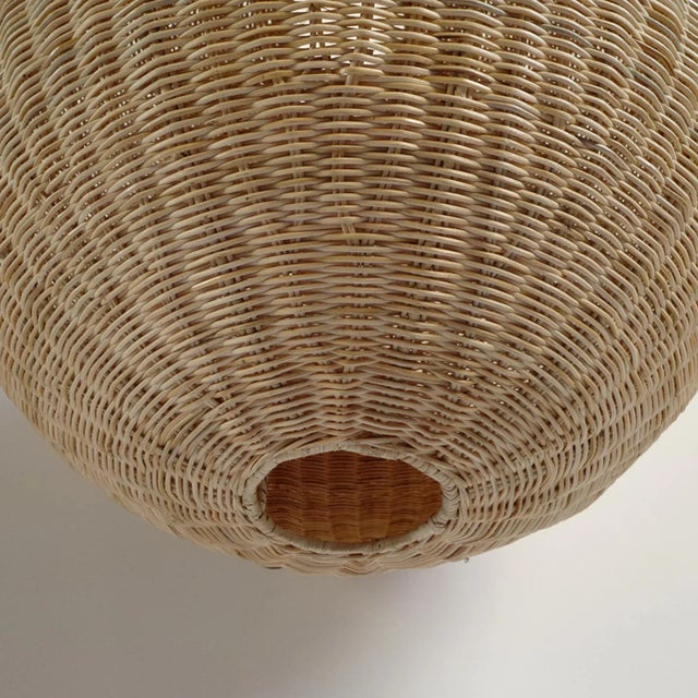 2020s Raw Rattan Contemporary Coastal Globe Pendant Light Large For Sale - Image 5 of 10