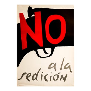 1971 Chilean Political Poster, "No a La Sedición" (No to Sedition), José Balmes For Sale