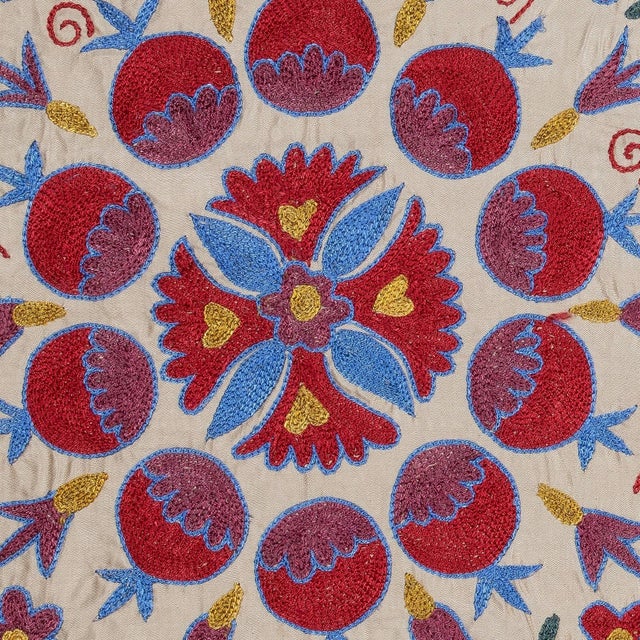 Infuse your home with the rich heritage of Central Asia with this exquisite Hand-Embroidered Suzani Cushion Cover, crafted...