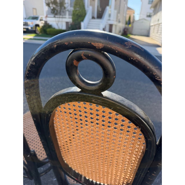 Black Vintage Thonet Style Dining Chairs (4) For Sale - Image 8 of 12