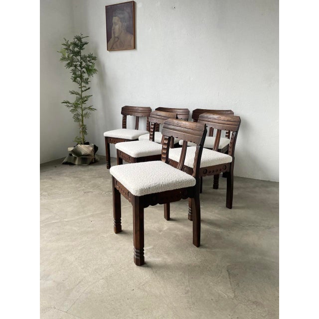 1940s Brutalist Chairs by Charles Dudouyt, 1940s, Set of 6 For Sale - Image 5 of 18