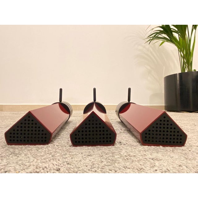 1980s Burgundy Wall Lamps by Gianfranco Frattini, Italy, 1980s, Set of 3 For Sale - Image 5 of 17