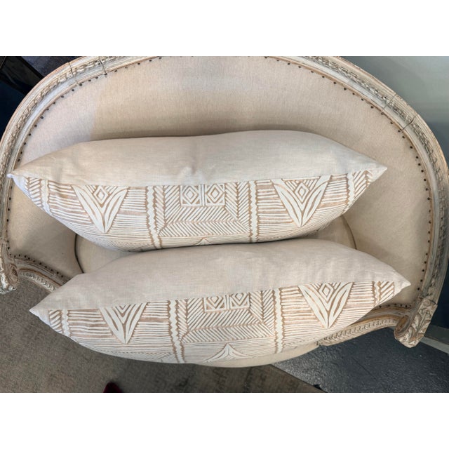 Tribal Pair of Vintage Fortuny Mayan Pillows For Sale - Image 3 of 4