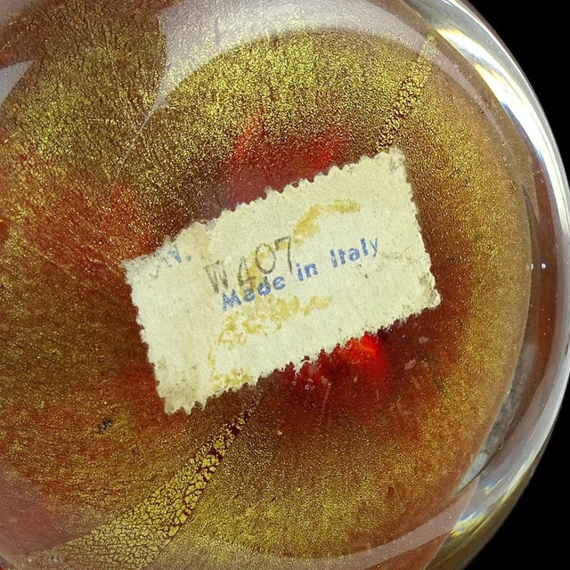 Vintage Barbini Murano Red Blue Gold Flecks Italian Art Glass Mid Century Paperweights - Set of 3 For Sale In Orlando - Image 6 of 7