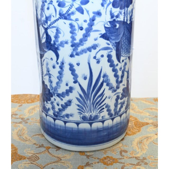 Chinese Blue and White Porcelain Vase, 1930s For Sale - Image 4 of 7