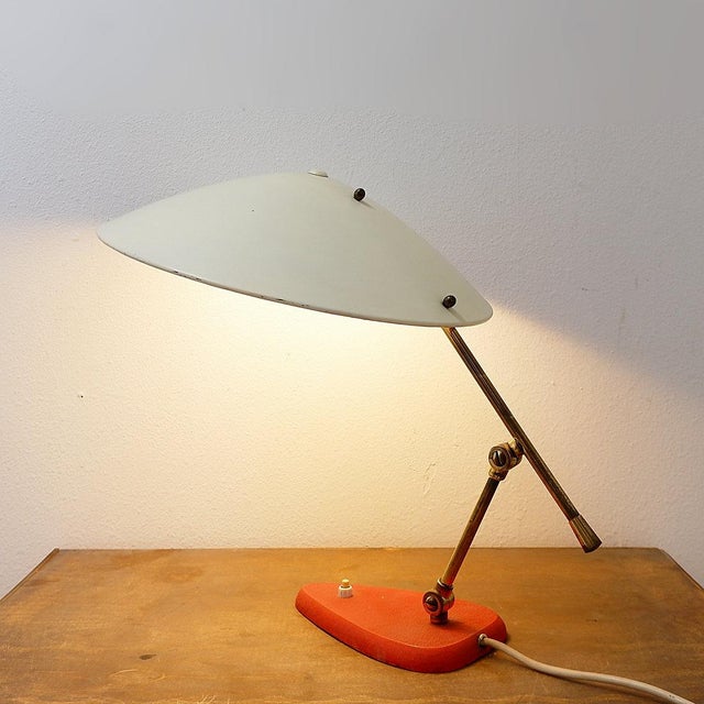 Large Mid-Century Modern Metal Table Lamp, Italy, 1950s For Sale - Image 10 of 16