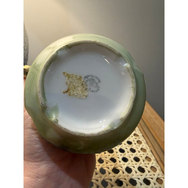 Ceramic Mid 20th Century Lefton Handpainted Poinsettia Teacup, Saucer, Dessert Plate Set - 3 pcs For Sale - Image 7 of 8