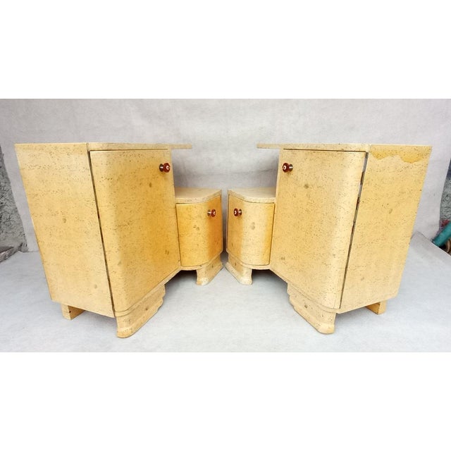 Art Deco Bedside Tables by Jindřich Halabala for Up Závody, 1950s, Set of 2 For Sale - Image 9 of 18