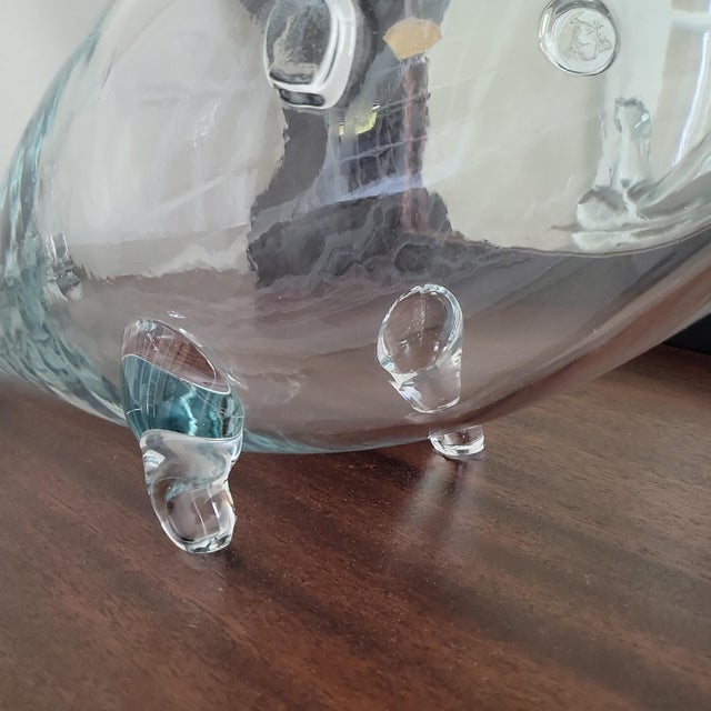 Glass Late 20th Century Blenko Glass #971l Large Crystal Fish Vase Designed by Winslow Anderson For Sale - Image 7 of 16