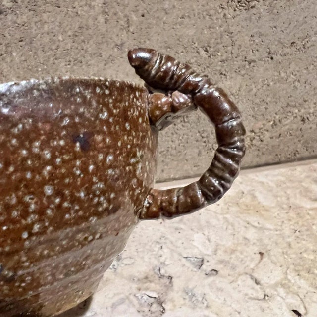 1970s Studio Art Pottery Lizard Coffee Cup Serpent Mug For Sale - Image 4 of 9